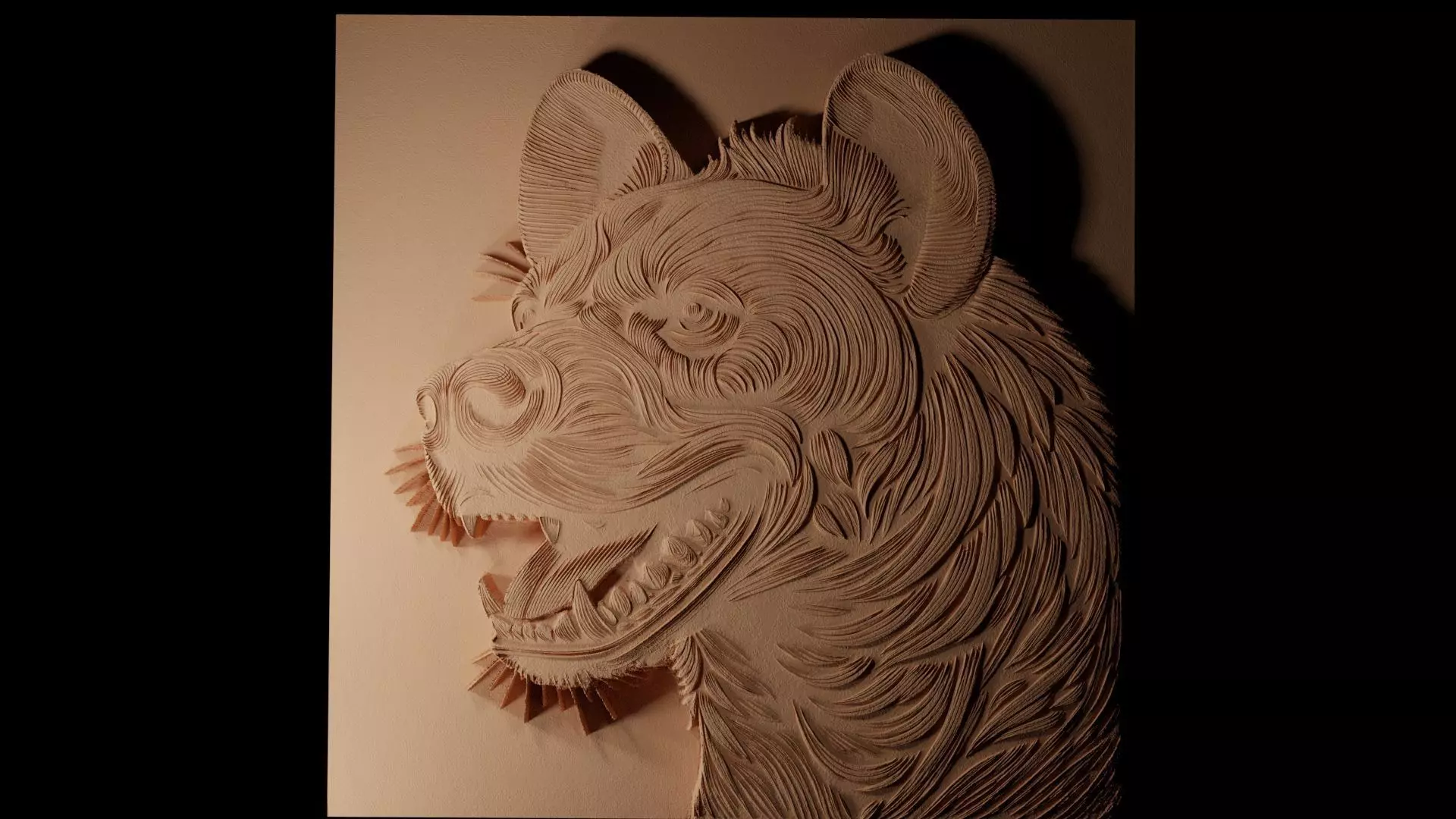 Hyena CNC 3d Print High Relief Sand Casting 3D print model_0