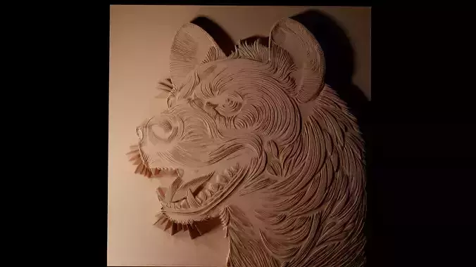 Hyena CNC 3d Print High Relief Sand Casting