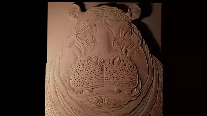 Hippopotamus CNC 3d Print High Relief Sand Casting