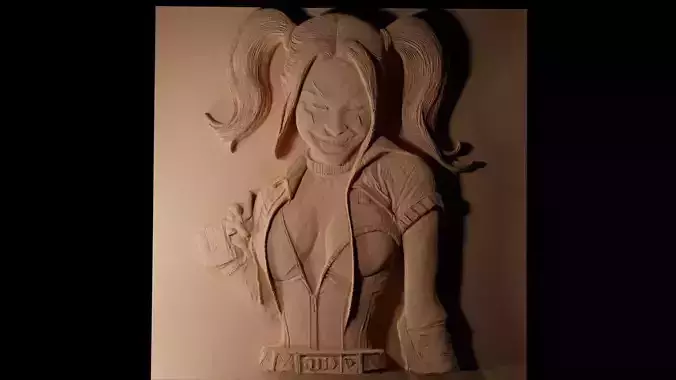 Harley Quinn CNC 3d Print High Relief Sand Casting