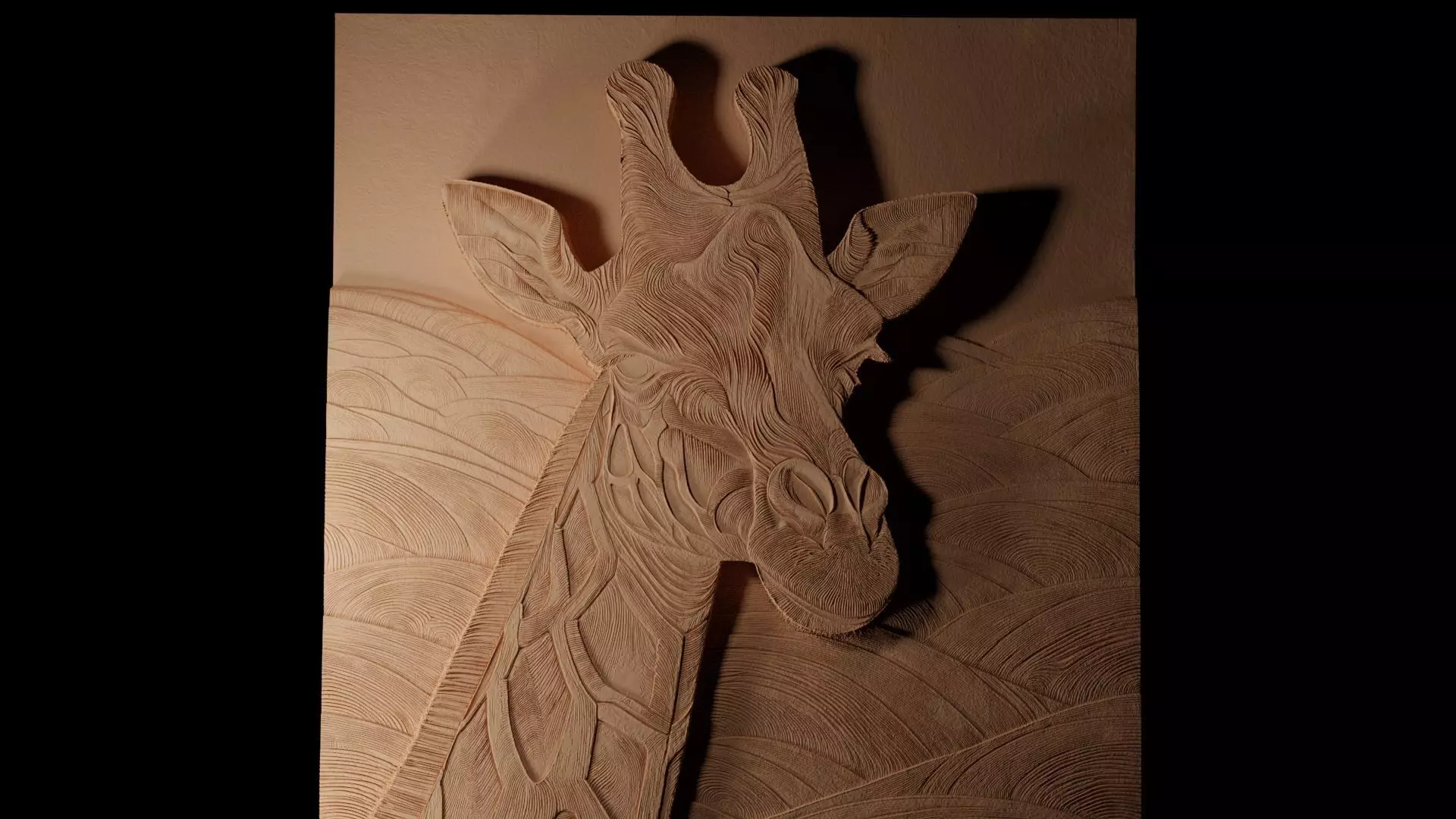 Giraffe CNC 3d Print High Relief Sand Casting 3D print model_0