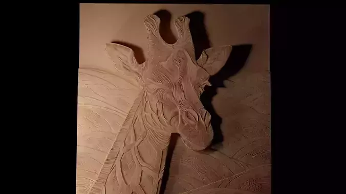 Giraffe CNC 3d Print High Relief Sand Casting 3D print model