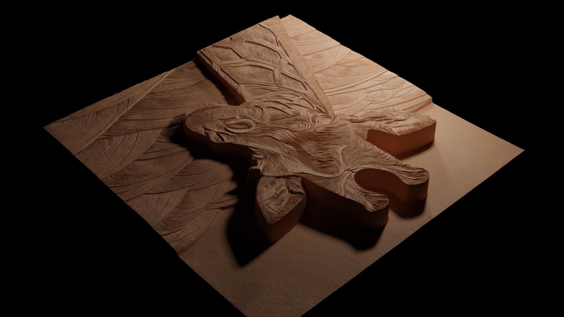 Giraffe CNC 3d Print High Relief Sand Casting 3D print model_3