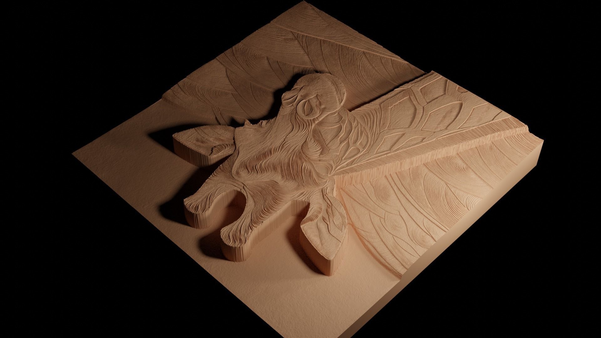 Giraffe CNC 3d Print High Relief Sand Casting 3D print model_4