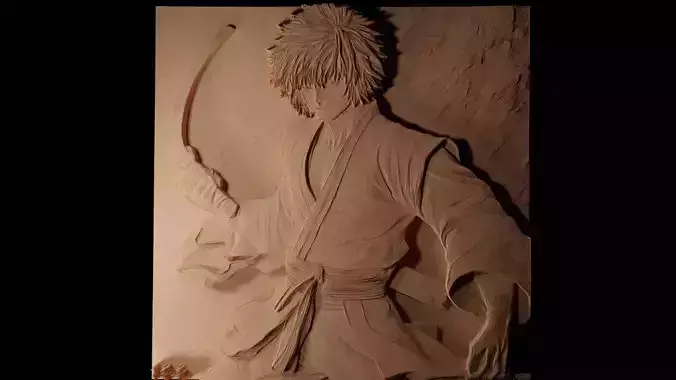 Gintoki Sakata CNC 3d Print High Relief Sand Casting