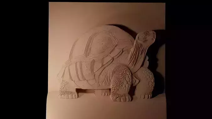 Galapagos Tortoise CNC 3d Print High Relief Sand Casting