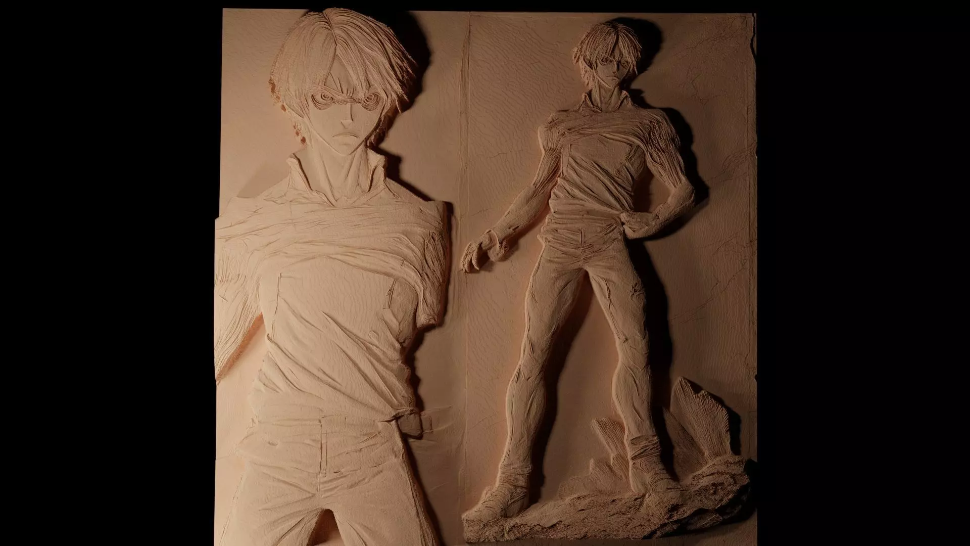 Eren Yeager CNC 3d Print High Relief Sand Casting 3D print model_0