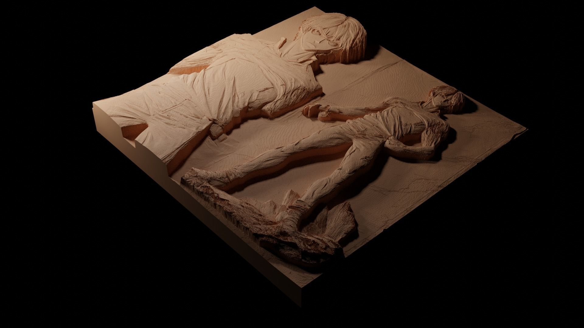 Eren Yeager CNC 3d Print High Relief Sand Casting 3D print model_1