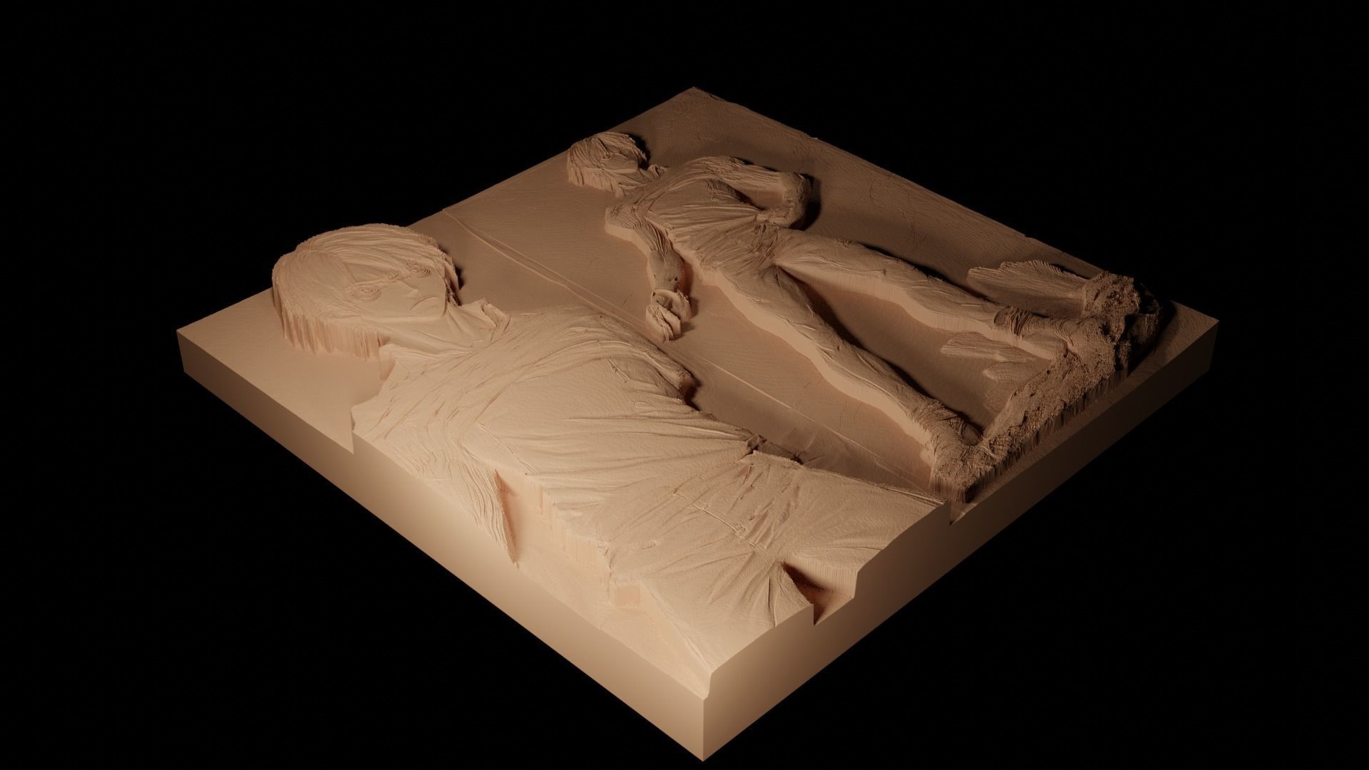 Eren Yeager CNC 3d Print High Relief Sand Casting 3D print model_2