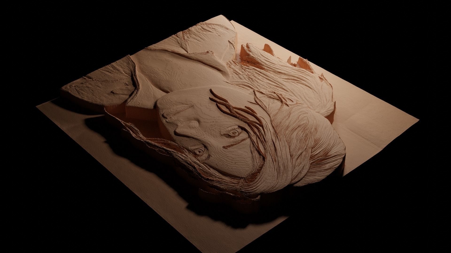 Ellie CNC 3d Print High Relief Sand Casting 3D print model_3