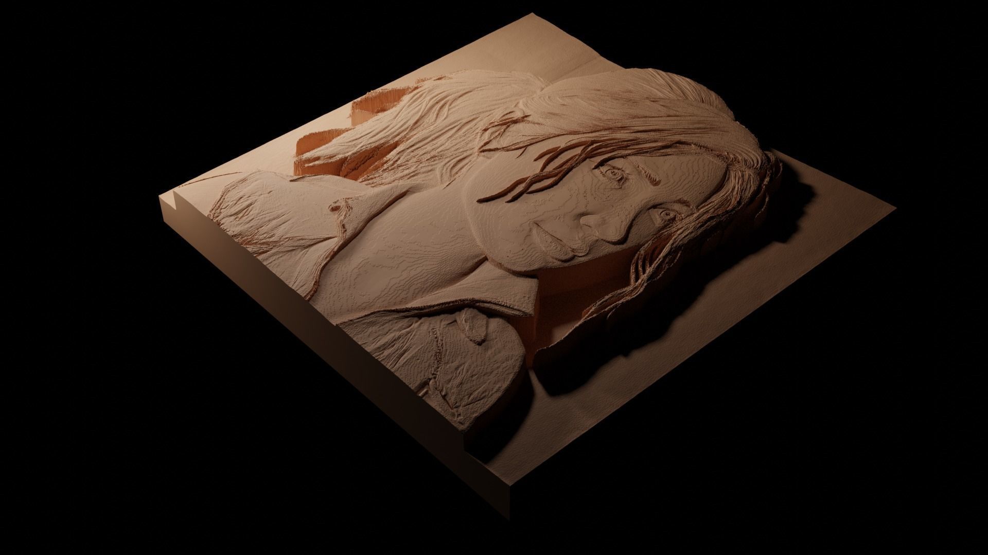 Ellie CNC 3d Print High Relief Sand Casting 3D print model_1