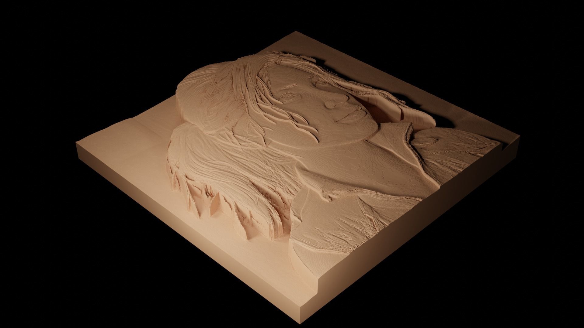 Ellie CNC 3d Print High Relief Sand Casting 3D print model_2