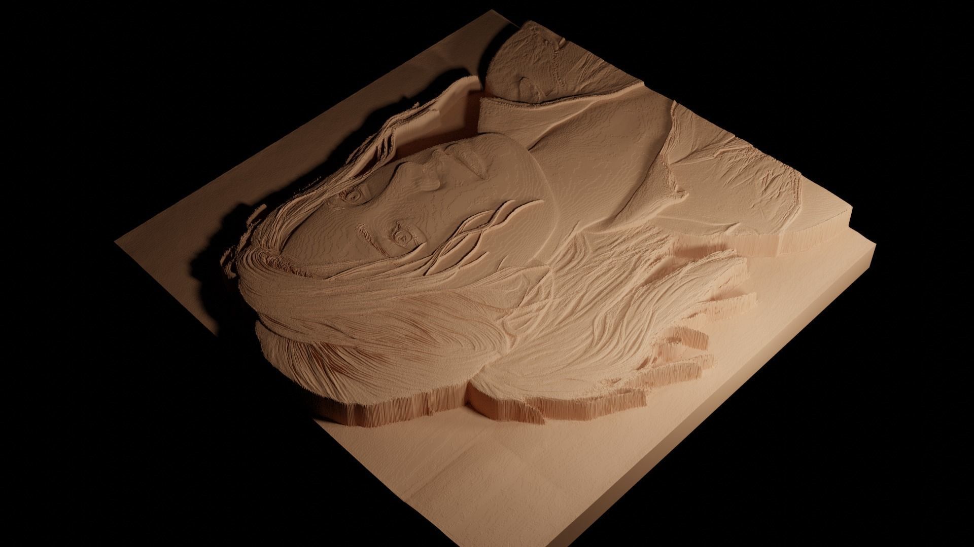 Ellie CNC 3d Print High Relief Sand Casting 3D print model_4