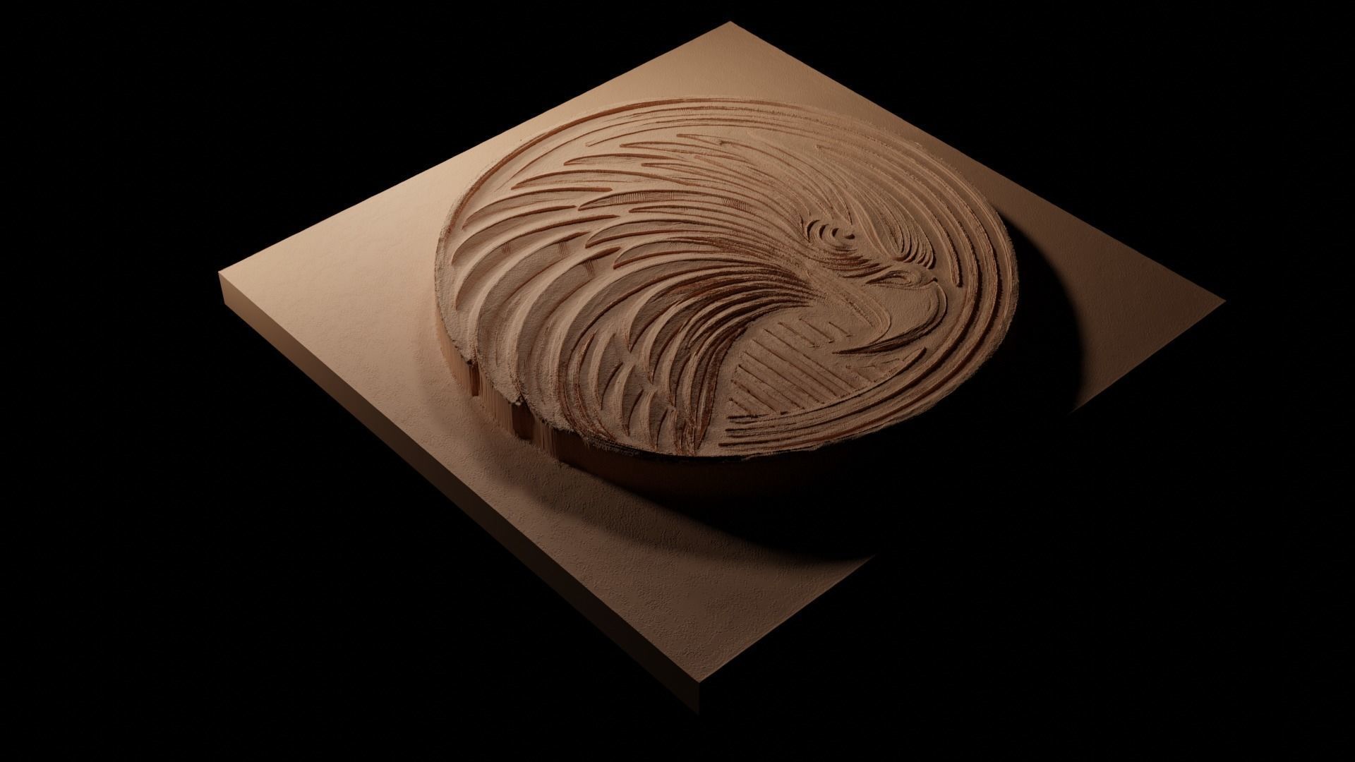 Eagle CNC 3d Print High Relief Sand Casting 3D print model_1