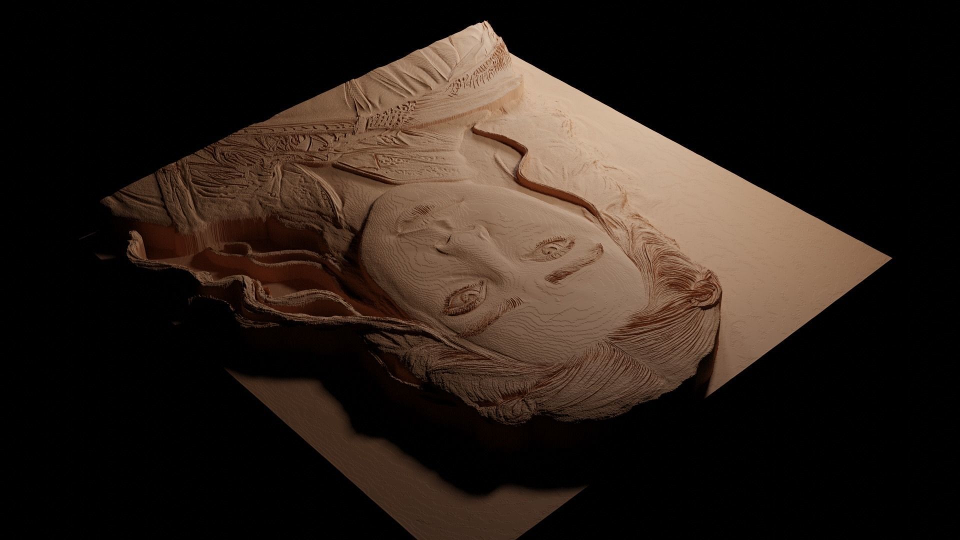 Daenerys Targaryen CNC 3d Print High Relief Sand Casting 3D print model_3