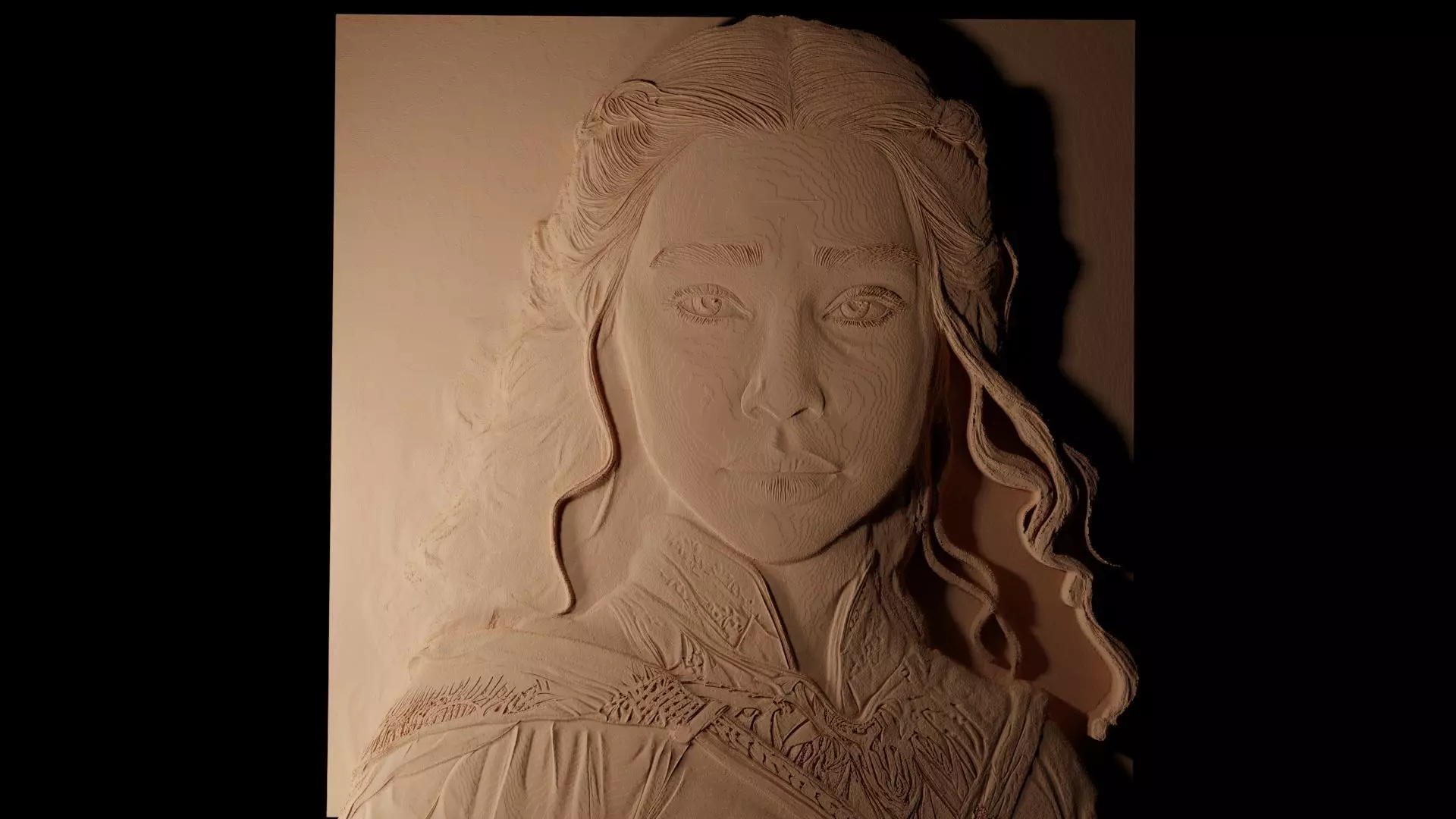 Daenerys Targaryen CNC 3d Print High Relief Sand Casting 3D print model_0