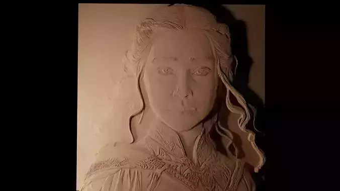 Daenerys Targaryen CNC 3d Print High Relief Sand Casting
