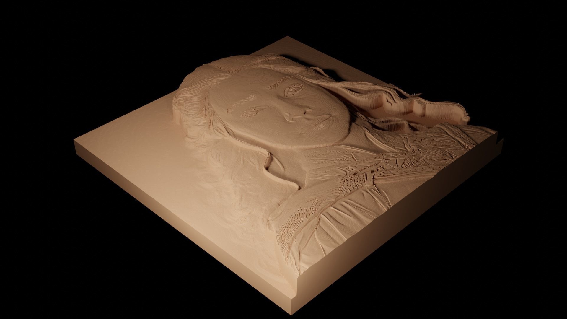 Daenerys Targaryen CNC 3d Print High Relief Sand Casting 3D print model_2