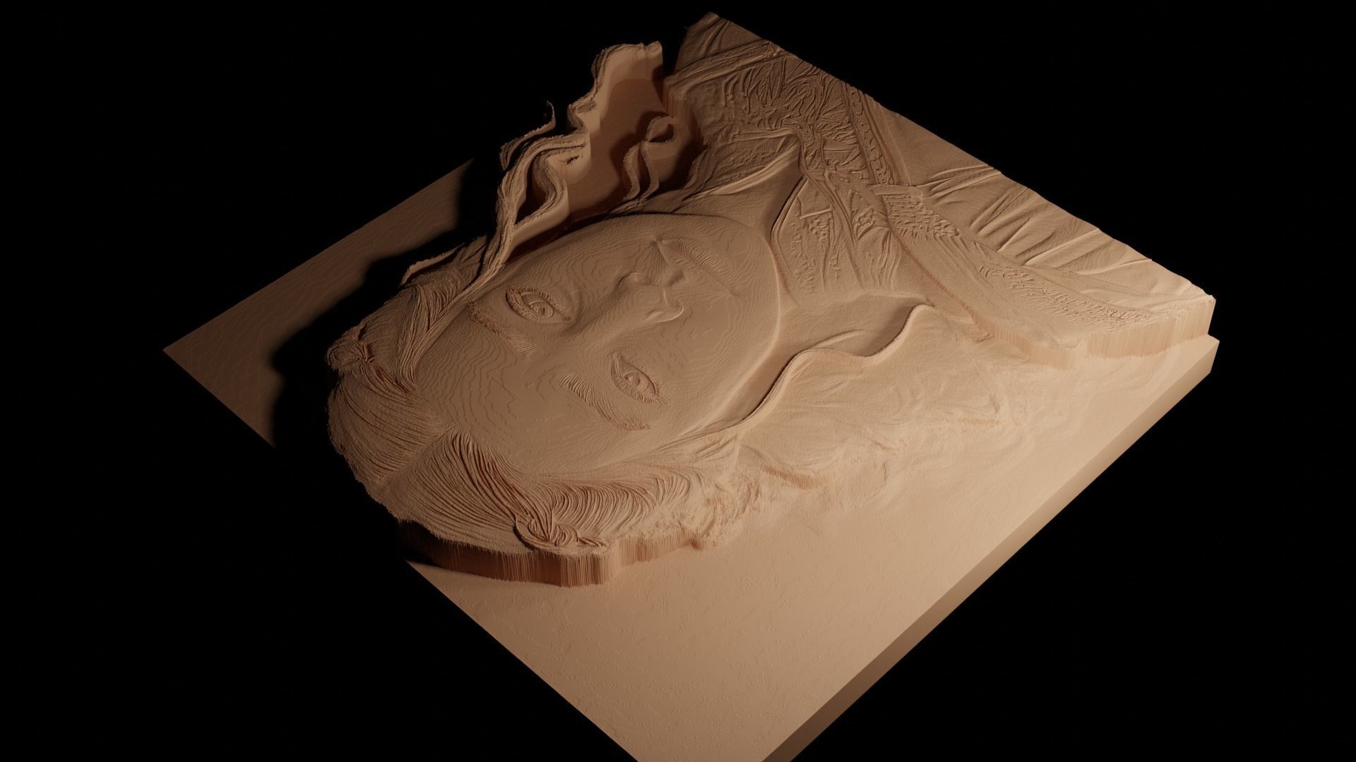 Daenerys Targaryen CNC 3d Print High Relief Sand Casting 3D print model_4