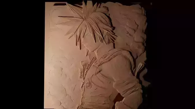 Cloud Strife CNC 3d Print High Relief Sand Casting