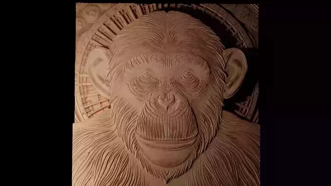 Chimpanzee CNC 3d Print High Relief Sand Casting