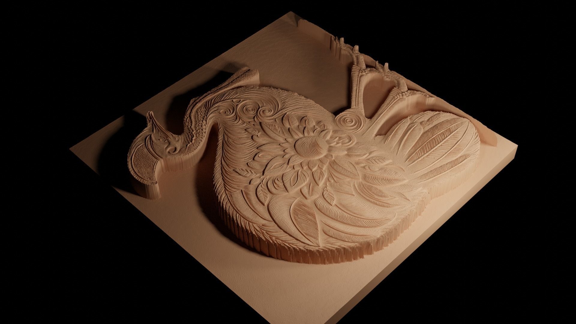 Cassowary CNC 3d Print High Relief Sand Casting 3D print model_4