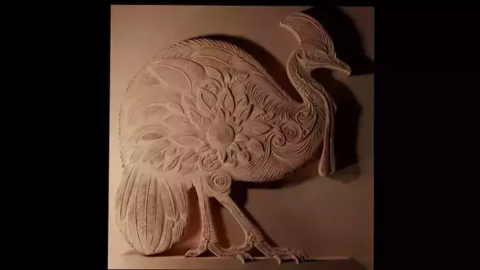 Cassowary CNC 3d Print High Relief Sand Casting 3D print model