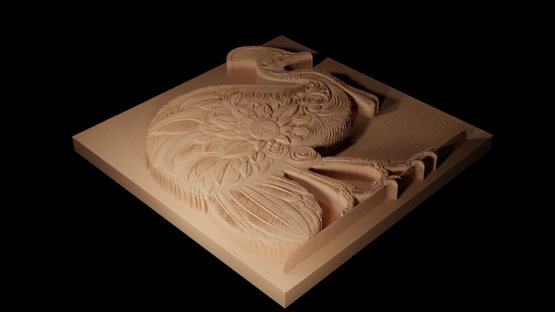 Cassowary CNC 3d Print High Relief Sand Casting 3D print model_2