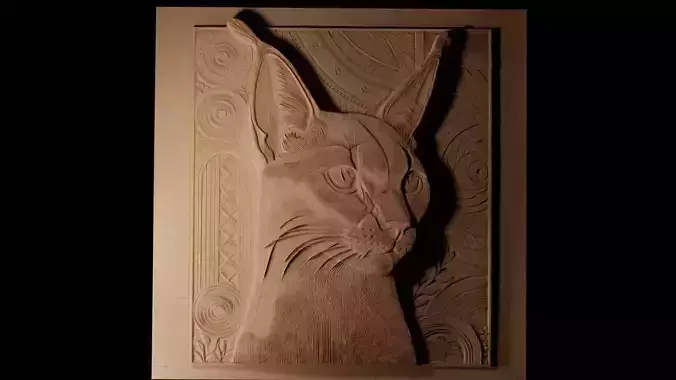 Caracal CNC 3d Print High Relief Sand Casting