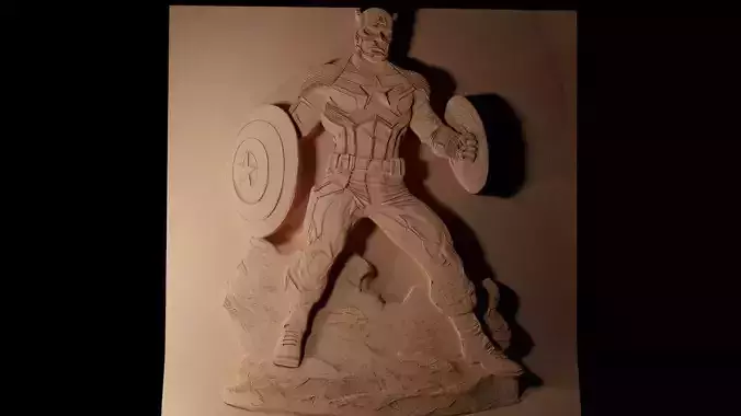 Captain America CNC 3d Print High Relief Sand Casting