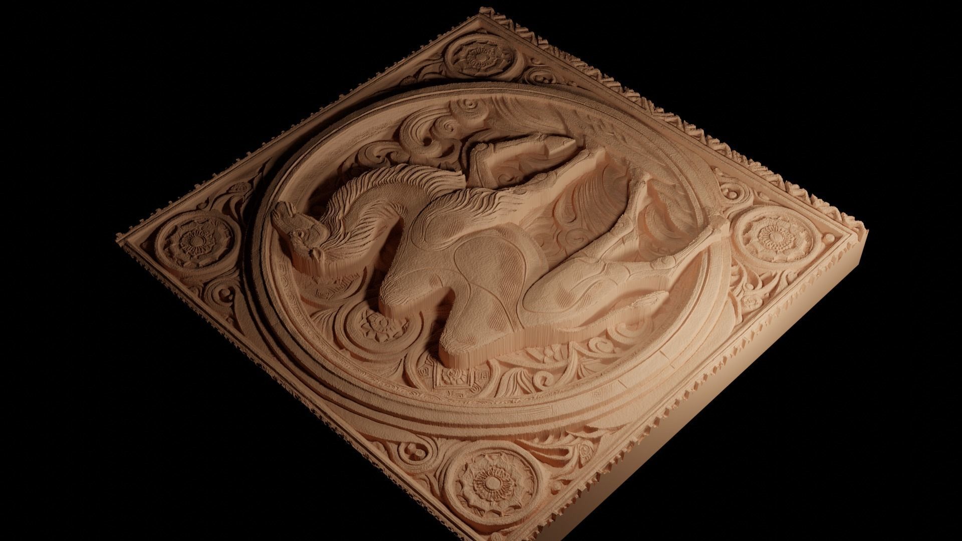 Camel CNC 3d Print High Relief Sand Casting 3D print model_4