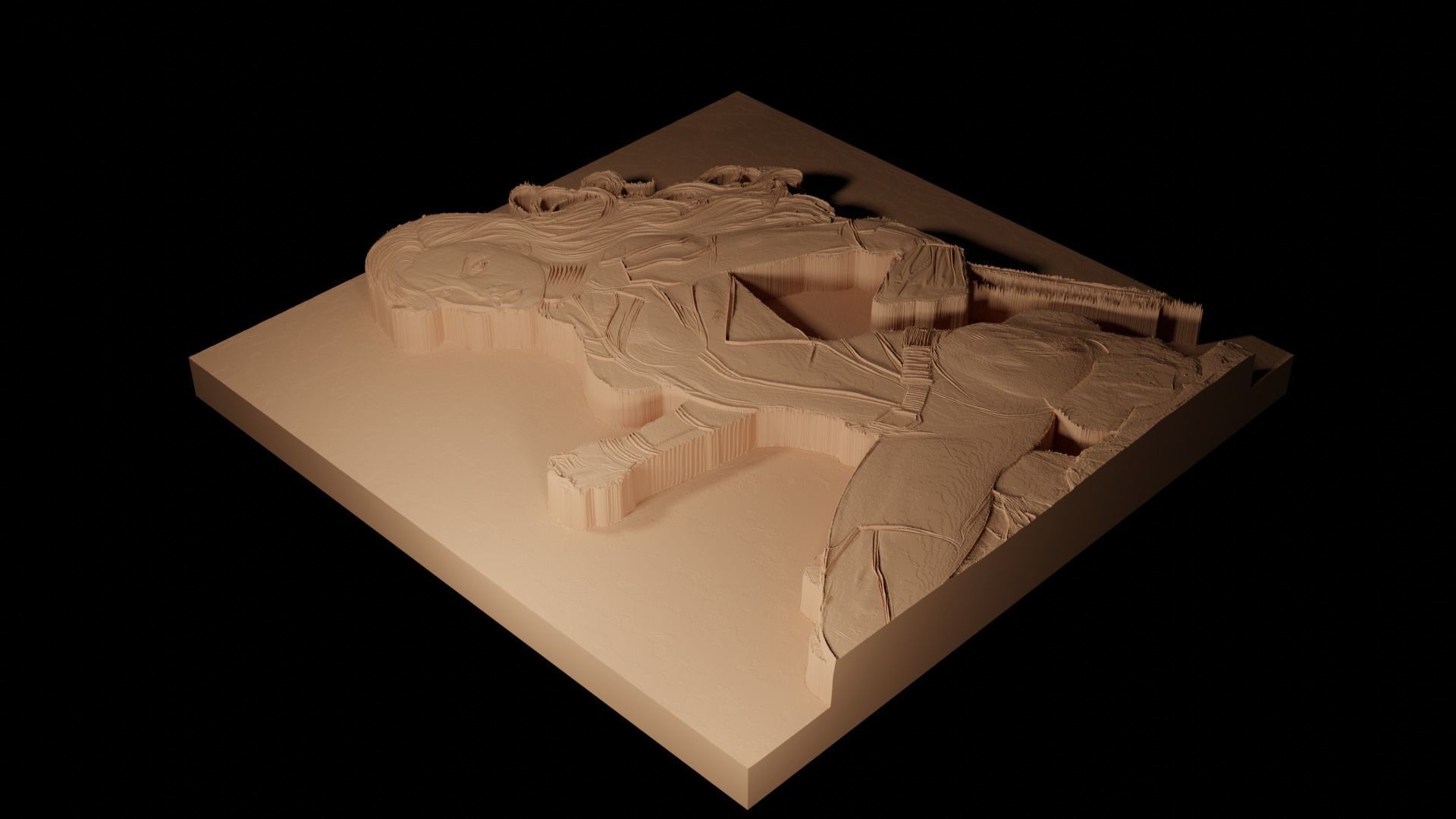 Black Widow CNC 3d Print High Relief Sand Casting 3D print model_2