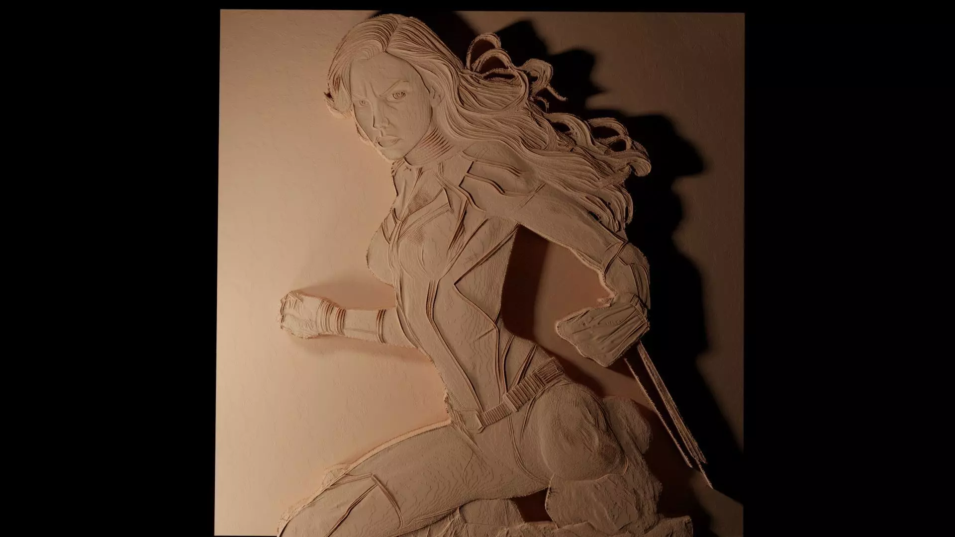 Black Widow CNC 3d Print High Relief Sand Casting 3D print model_0