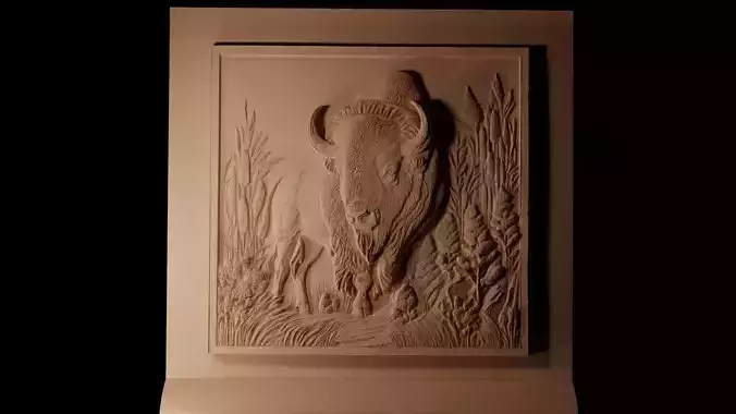 Bison CNC 3d Print High Relief Sand Casting