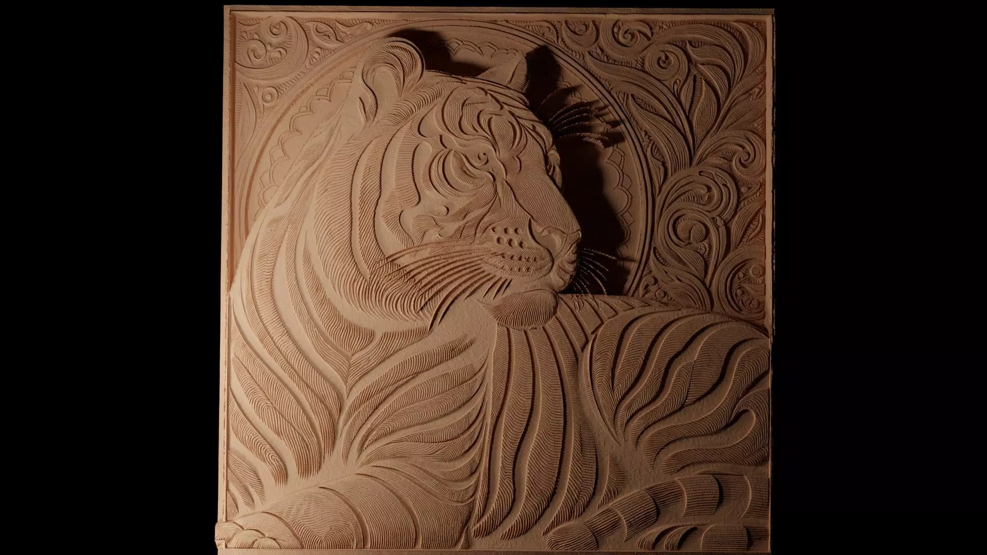 Bengal Tiger CNC 3d Print High Relief Sand Casting 3D print model_0