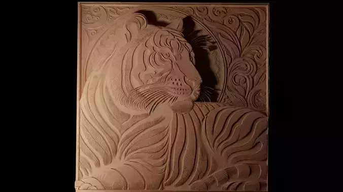 Bengal Tiger CNC 3d Print High Relief Sand Casting