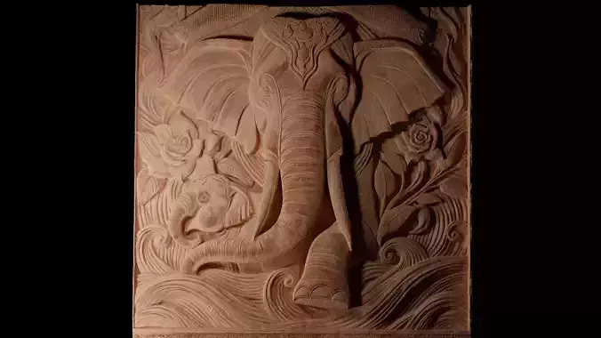 Asian Elephant CNC 3d Print High Relief Sand Casting