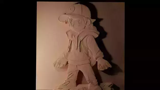 Ash Ketchum CNC 3d Print High Relief Sand Casting