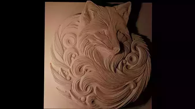 Arctic Fox CNC 3d Print High Relief Sand Casting