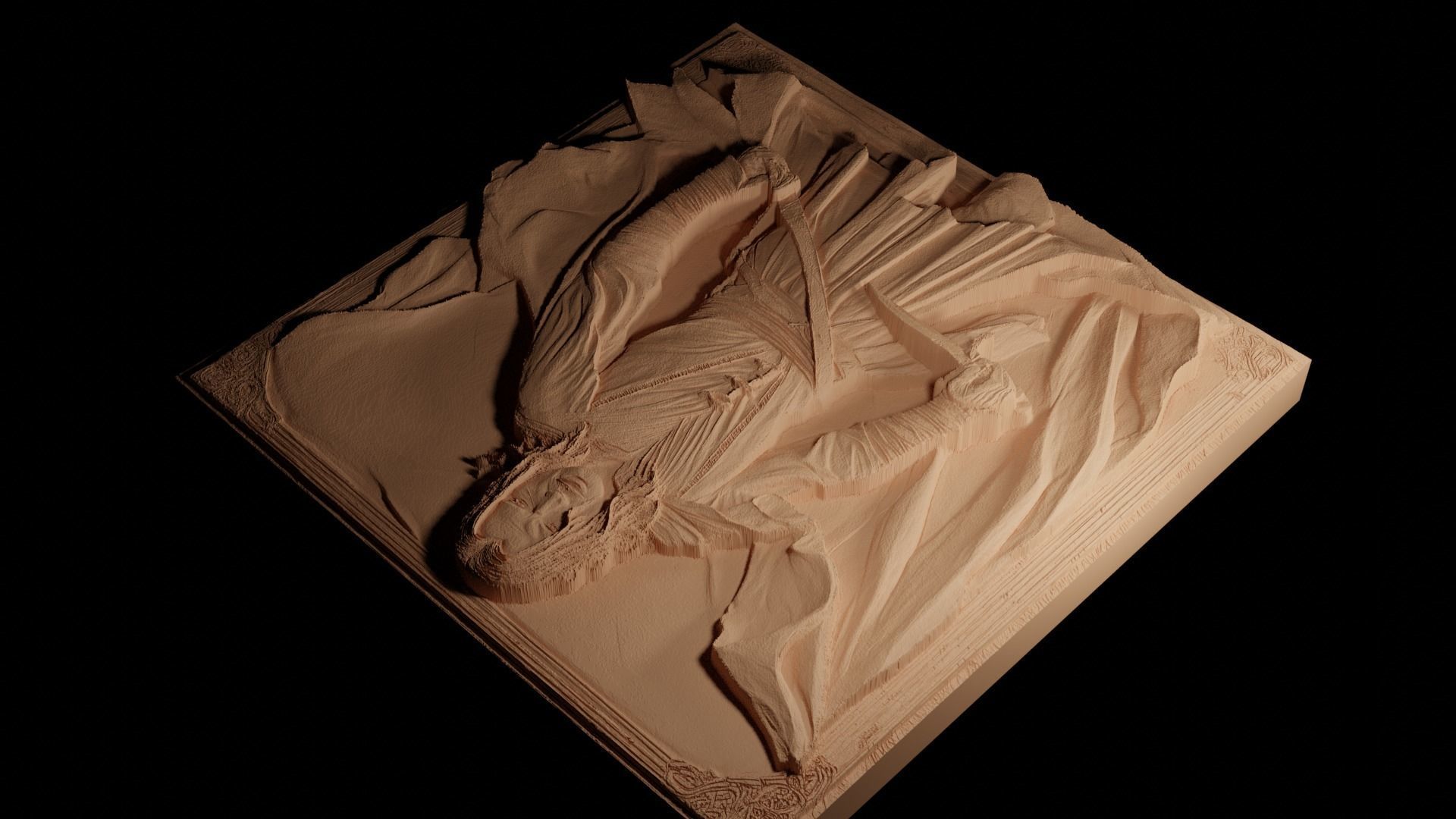 Aragorn CNC 3d Print High Relief Sand Casting 3D print model_4