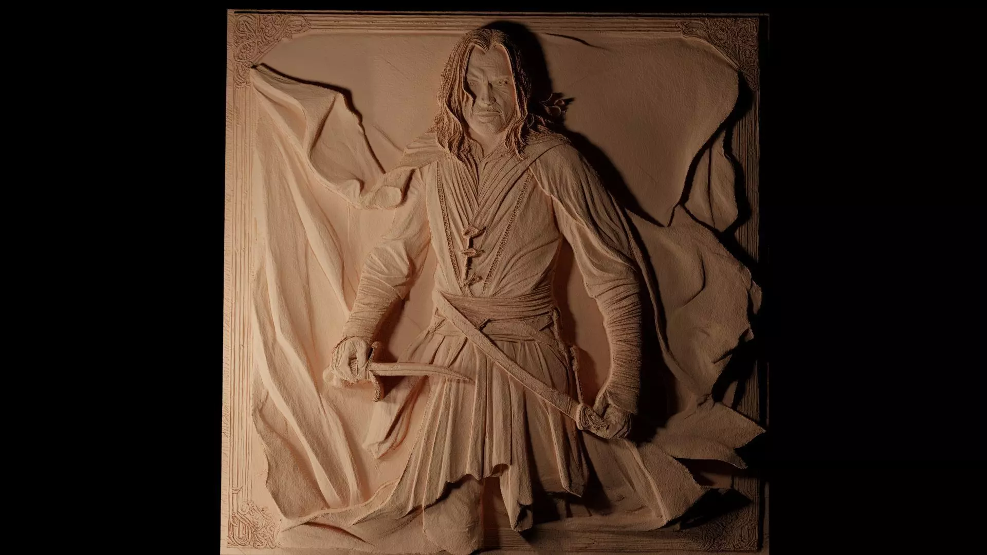 Aragorn CNC 3d Print High Relief Sand Casting 3D print model_0