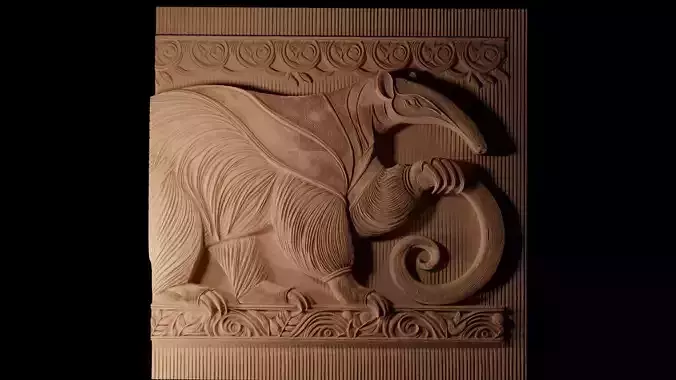 Anteater CNC 3d Print High Relief Sand Casting 3D print model