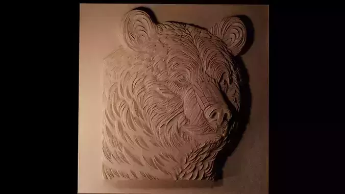 American Black Bear CNC 3d Print High Relief Sand Casting