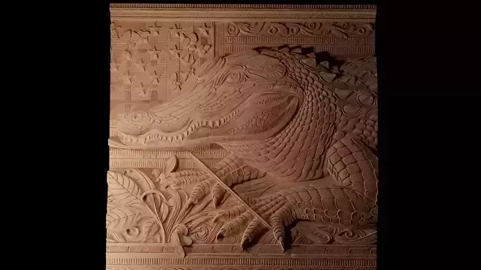 American Alligator CNC 3d Print High Relief Sand Casting