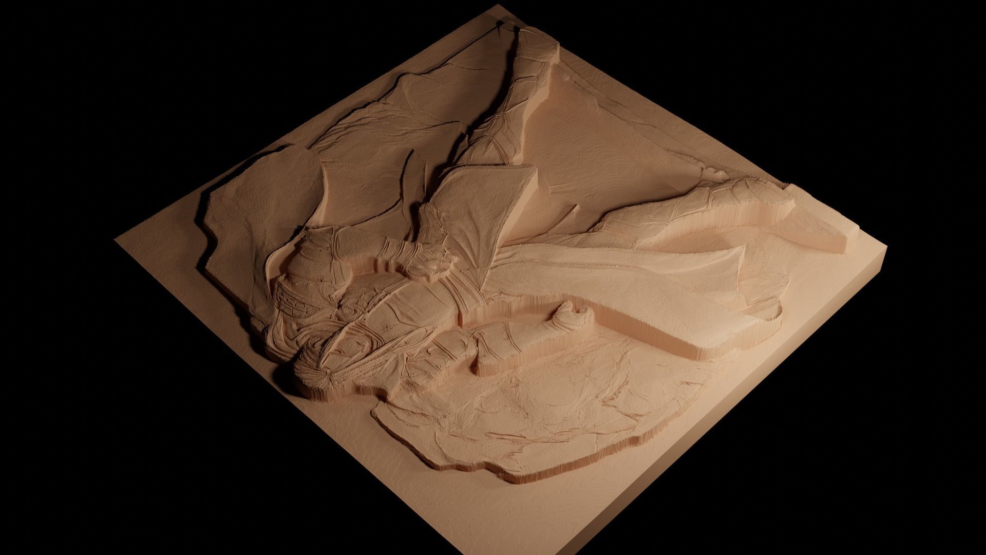 Alphonse Elric CNC 3d Print High Relief Sand Casting 3D print model_4