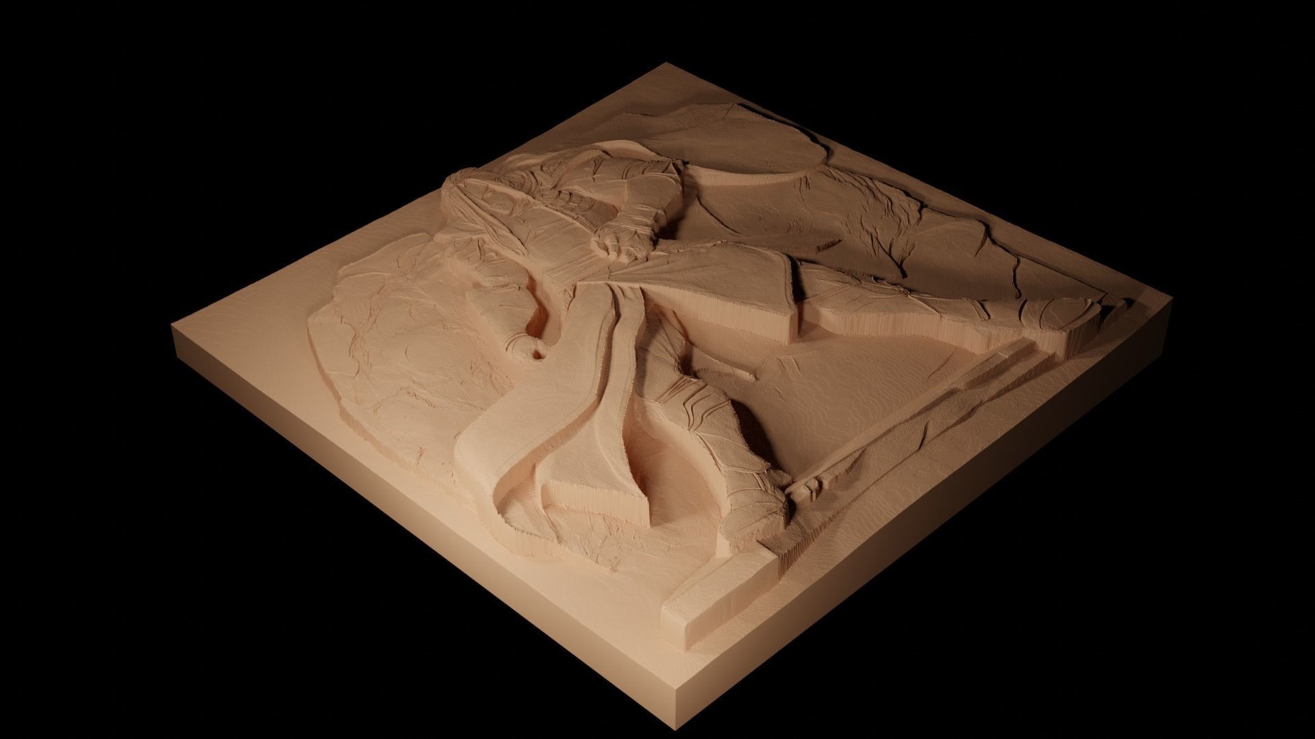 Alphonse Elric CNC 3d Print High Relief Sand Casting 3D print model_2