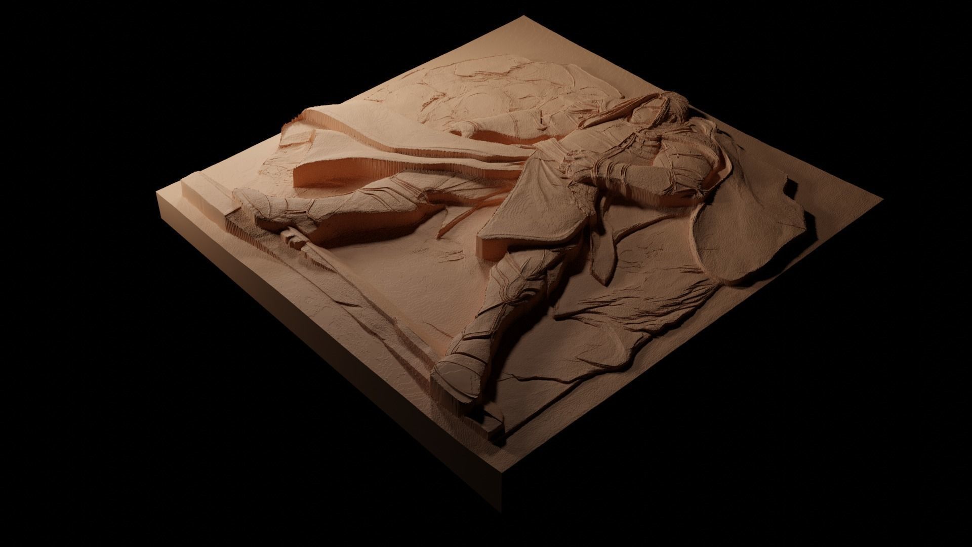 Alphonse Elric CNC 3d Print High Relief Sand Casting 3D print model_1