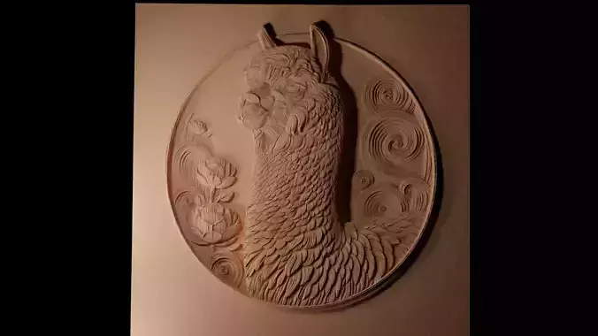 Alpaca CNC 3d Print High Relief Sand Casting 3D print model