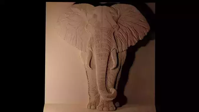 African Elephant CNC 3d Print High Relief Sand Casting