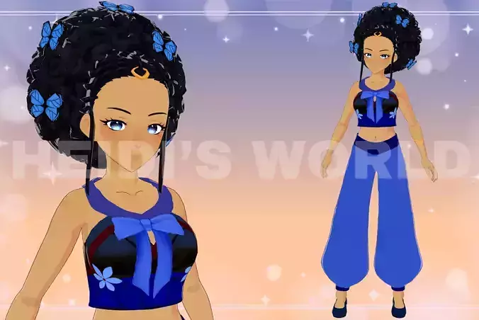 Vroid Beautiful 3D Female Vtuber Model Avatar 